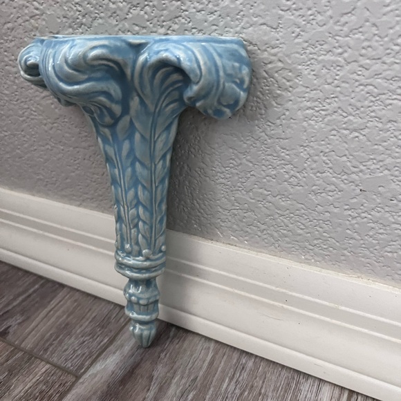 VINTAGE Blue Wall Pocket Vase 10” - Picture 3 of 5